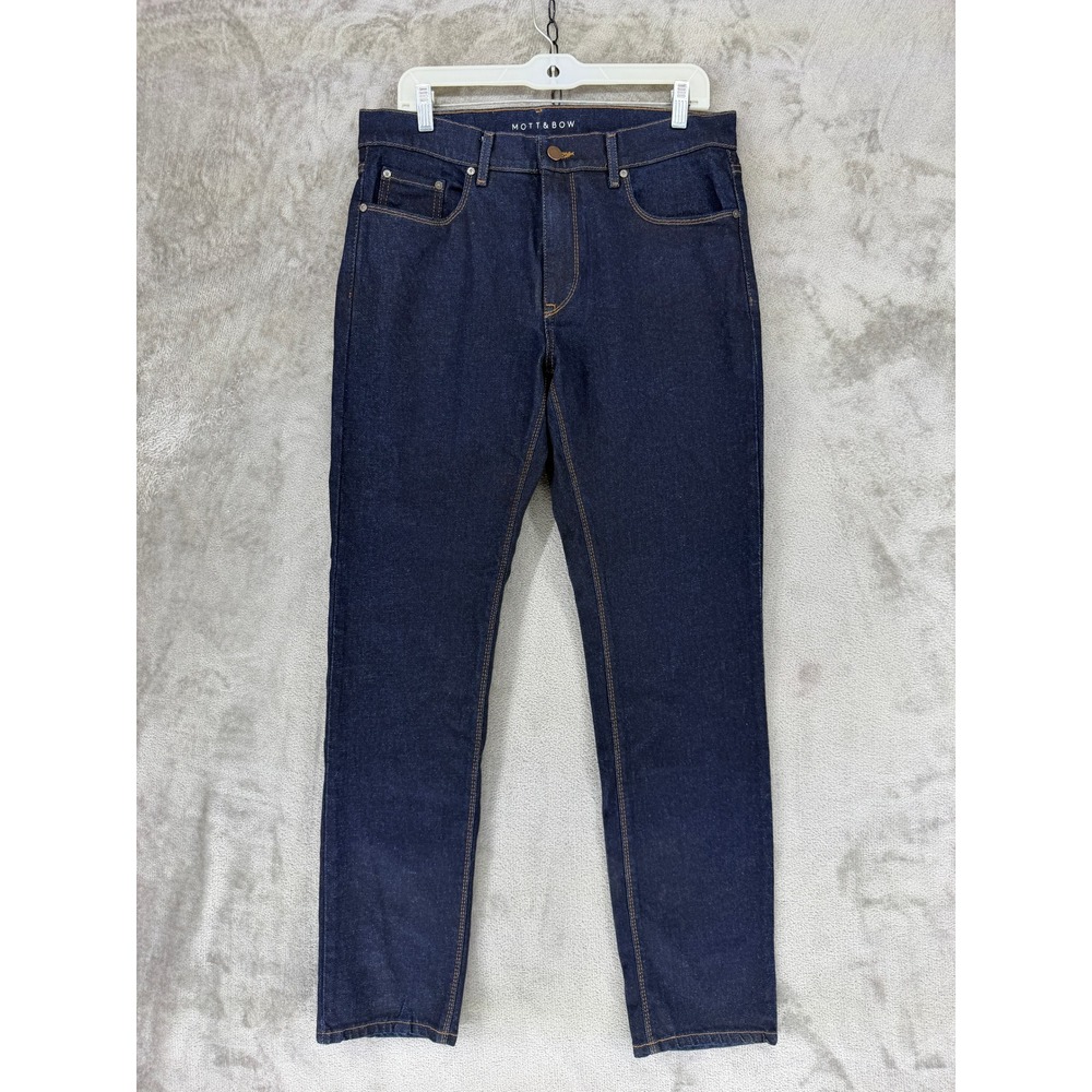 Mott & Bow Jeans Mens 32x32 Oliver Dark Indigo Rinse Slim EUC